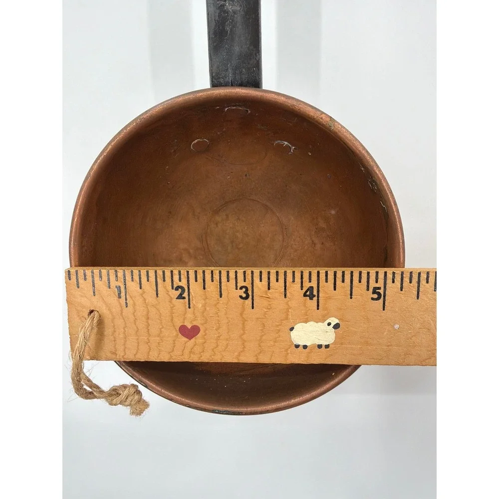 Antique Hand Hammered Copper Ladle Wrought Iron Handle Primitive Farmhouse Decor